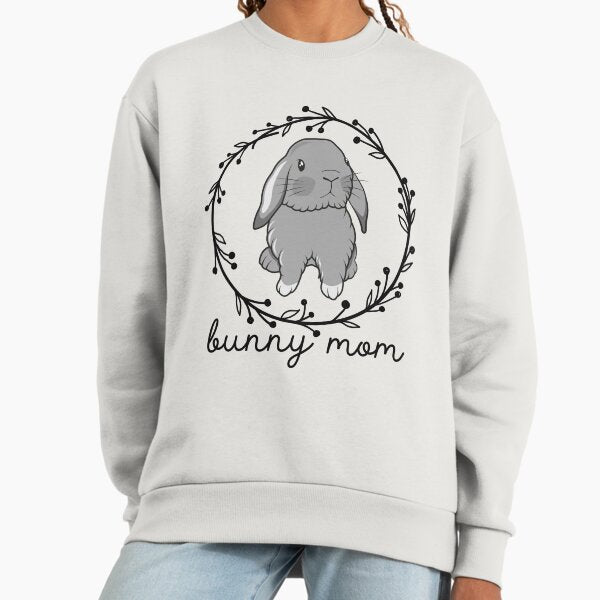 Bunny Mom Cute Holland Lop Bunny Grey Sweatshirt