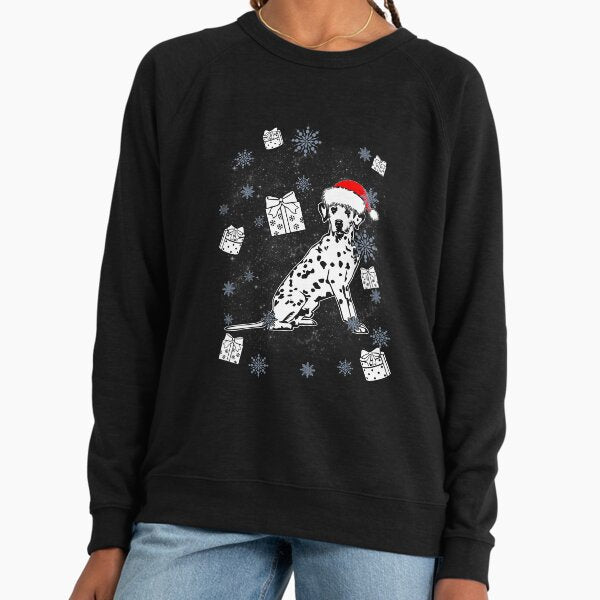 Dalmatian Dog Christmas Winter Ugly Christmas Sweater Gift Lightweight Sweatshirt
