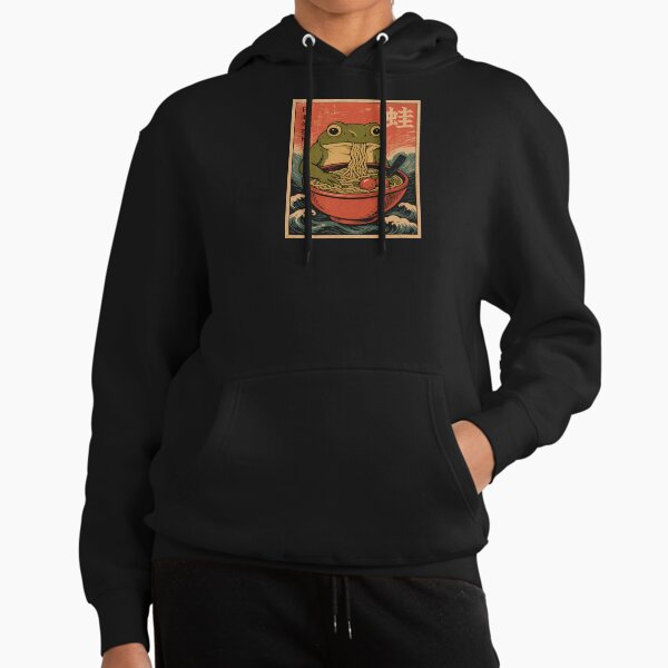 Funny Frog Ramen Graphic Tee Japanese Kawaii Anime Frog Hoodie