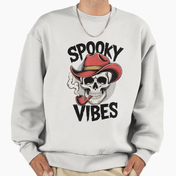 Halloween Coquette Spooky Season Fall Trendy Halloween A Skeleton Cowboy Hat Spooky Vibes Sweatshirt