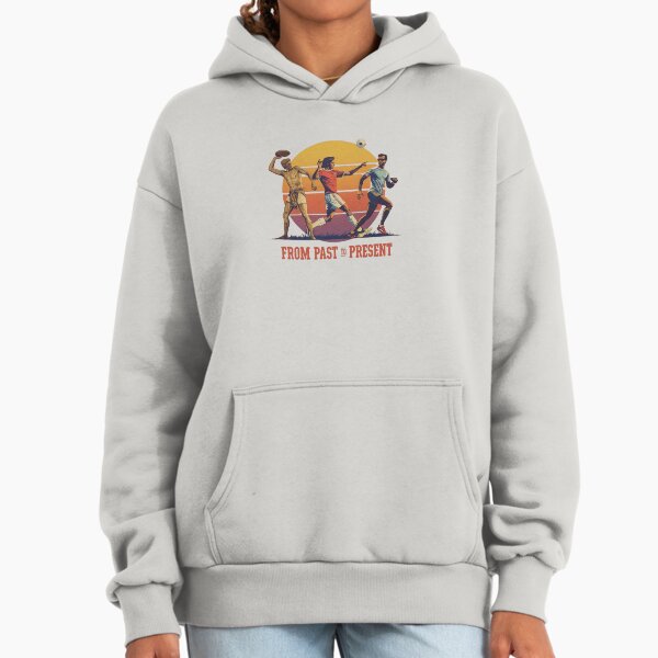 From Past to Present Sports Evolution | Vintage Athletic Art | Retro Sports Illustration Hoodie