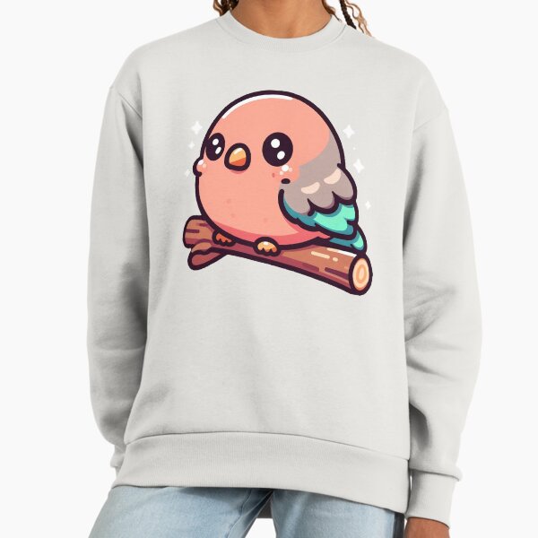 Adorable Round Pink Bird – Kawaii Chibi Parakeet Sweatshirt