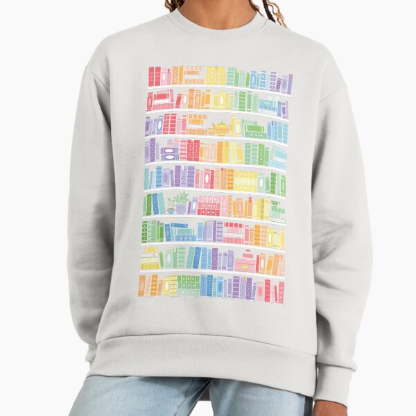 Rainbow Books Shelf Pattern (Black Background) Sweatshirt