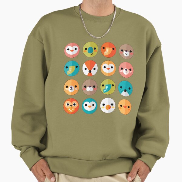 Smiley Faces - Cute Animal Faces Sweatshirt