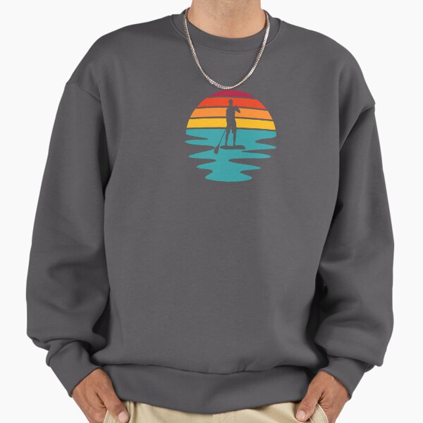 Stand Up Paddle Board - SUP - Retro Sunset On The Water Sweatshirt