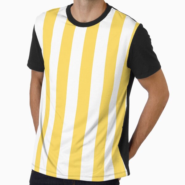 Yellow and White Vertical Stripes Graphic T-Shirt