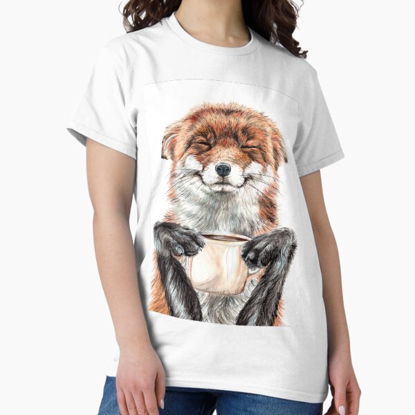 Morning Fox - cute coffee animal T-Shirt