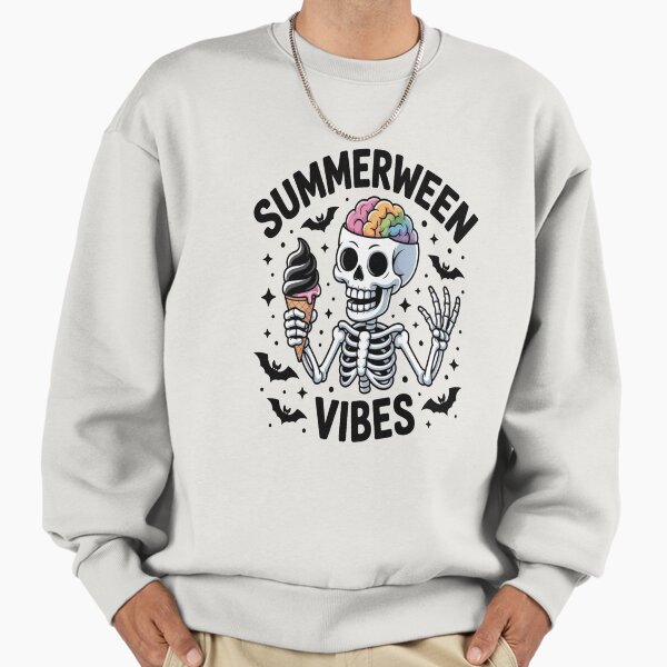 Summerween Vibes Skeleton Ice Cream Summer Vacation Sweatshirt