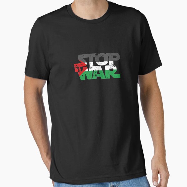 Stop War - Popular Palestine Flag Distressed Graphic T-Shirt