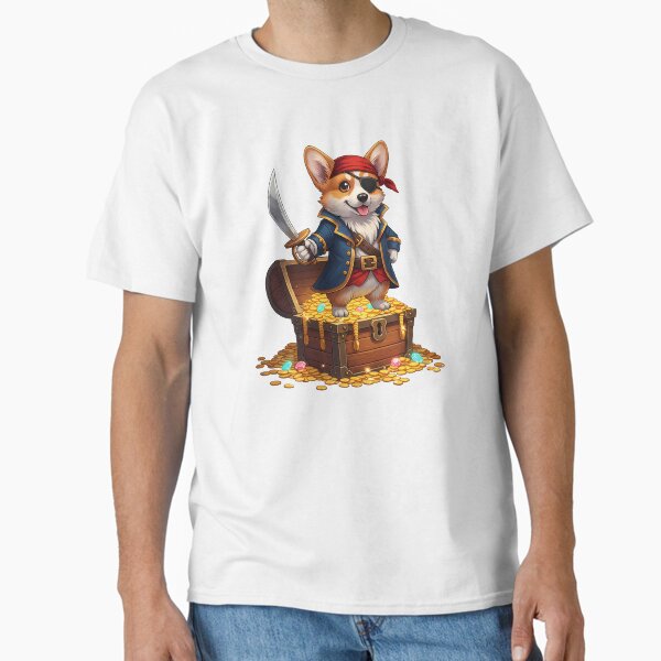 Pirate Corgi Treasure Hunter Adventure T-Shirt