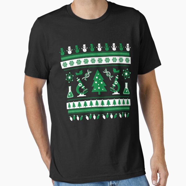 Science Laboratory Christmas Ugly Sweater - Xmas, Holiday Party, Microscope, Test Tube, Lab Ugly Sweater, Geek Ugly Sweater, Nerd Ugly Sweater T-Shirt