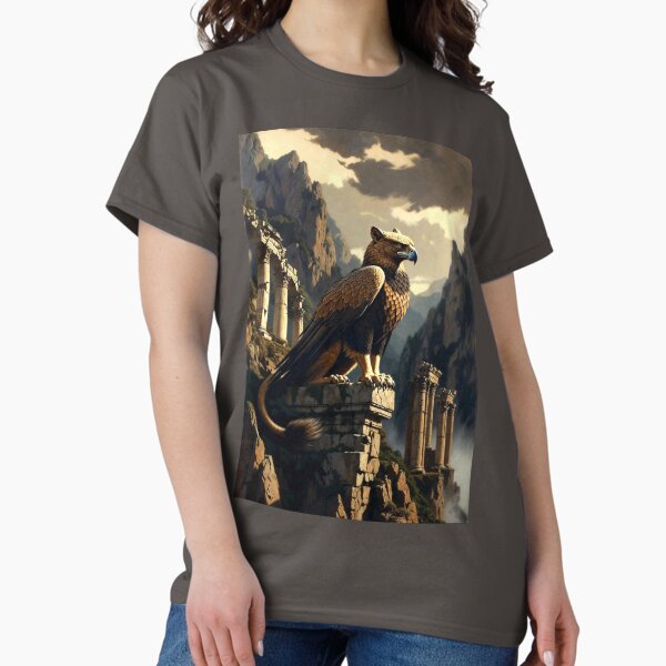 Fantasy Griffin Watching the Ruins T-Shirt