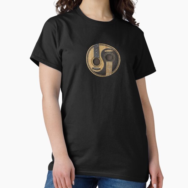 Old and Worn Acoustic Guitars Yin Yang T-Shirt