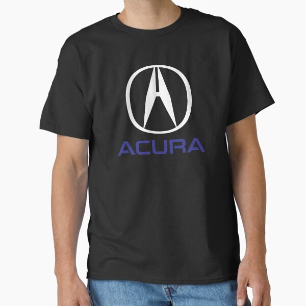 White Big Logo with Blue Text Below T-Shirt