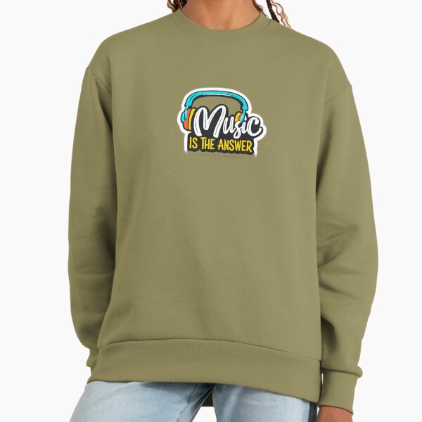 Music Is The Answer – Retro Headphones Music Lover Design Sweatshirt