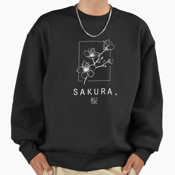 "Sakura" Cherry Blossom Japanese Minimalist/Simple Design (Black) Sweatshirt