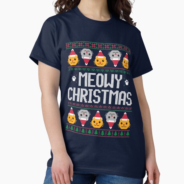 Ugly Christmas Sweater - Cat T-Shirt