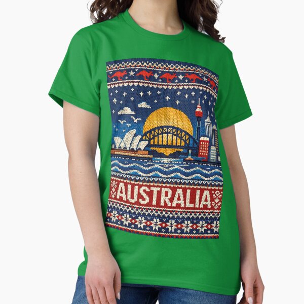 Sydney skyline, beautiful knitting pattern Australia T-Shirt