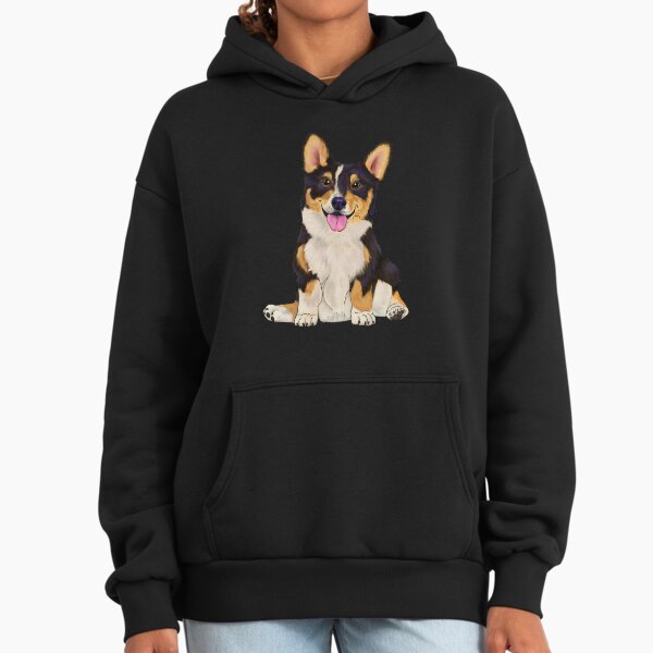 Cute sitting corgi tri color dog Hoodie