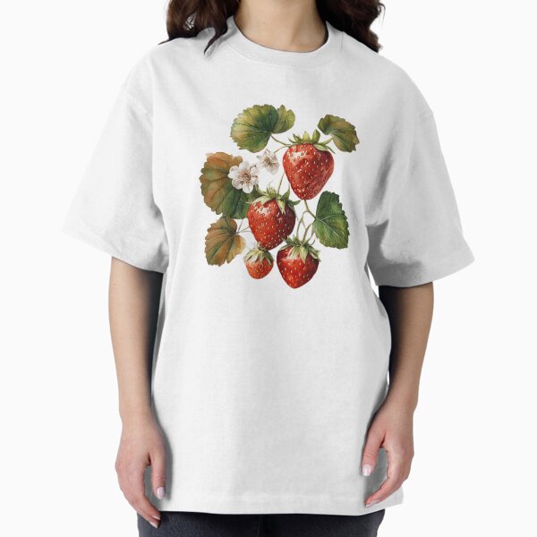 Vintage Strawberry Botanical Print T-Shirt
