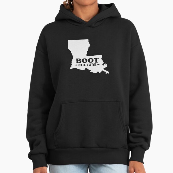 Boot Culture Louisiana White Logo | Southern Lifestyle Design Hoodie