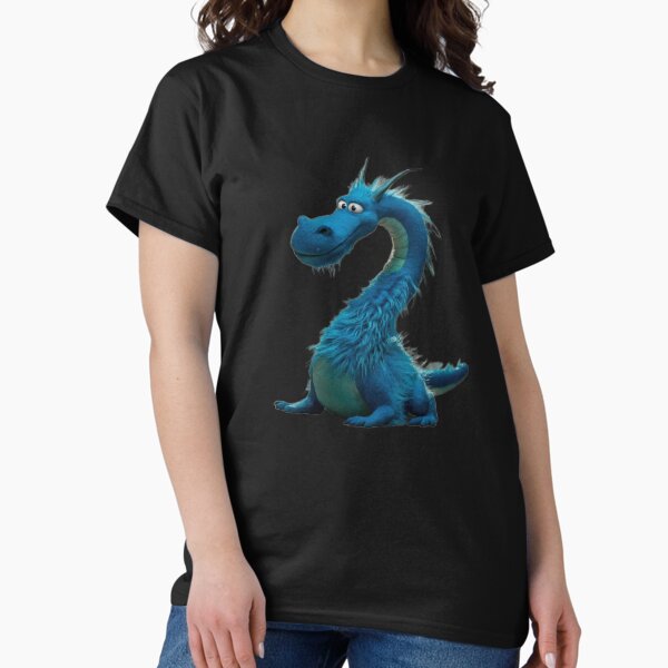 Cute blue fluffy plush funny dragon, Legendary Animals,dragon art,Legendary dragon T-Shirt