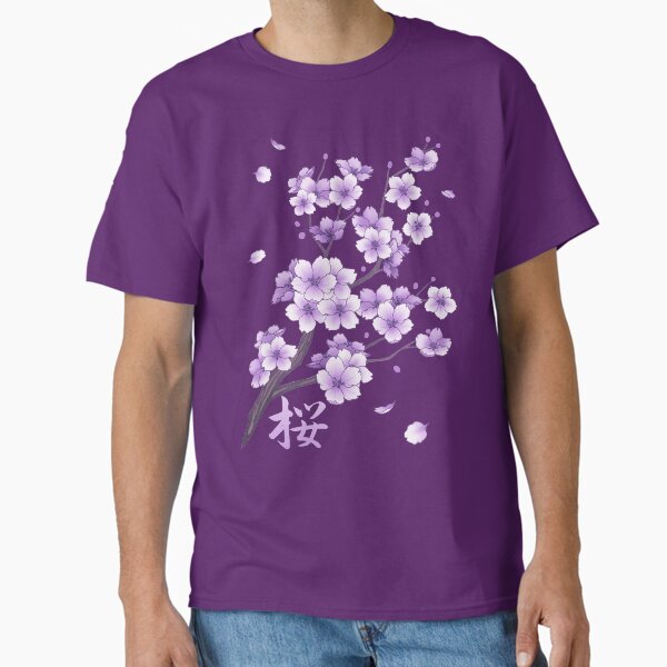 Falling Purple Sakura Cherry Blossom T-Shirt