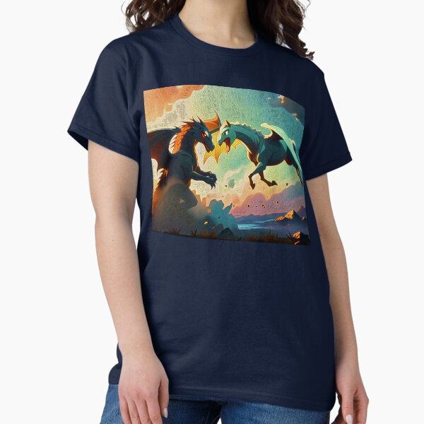 Dragon vs Pegasus - Fantasy Art T-Shirt