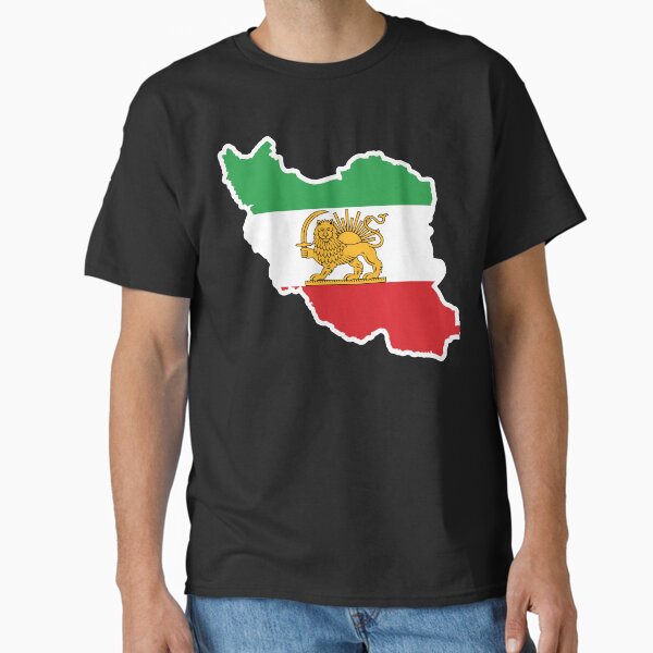Historic Iran Map with Lion and Sun | Persian Heritage T-Shirt