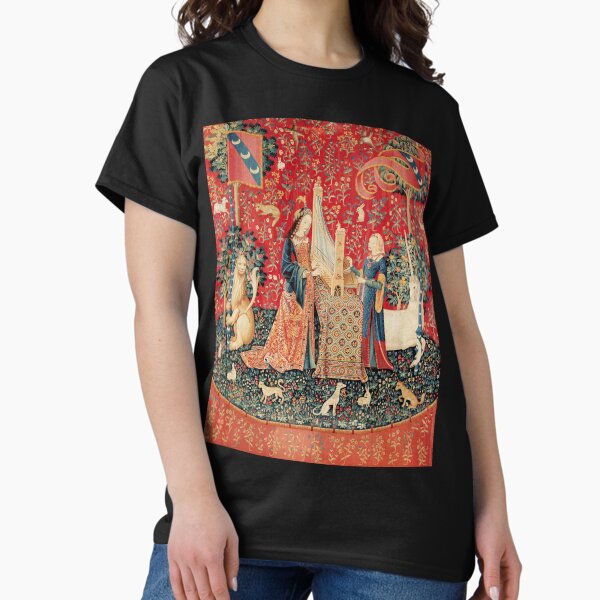 UNICORN AND LADY PLAYING ORGAN WITH ANIMALS , Hearing T-Shirt
