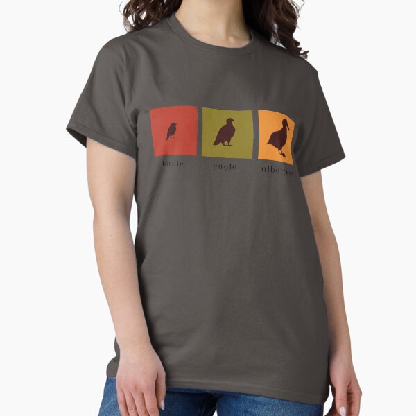 Golf Birdie Eagle Albatross (Black Text, Fall Colors) T-Shirt