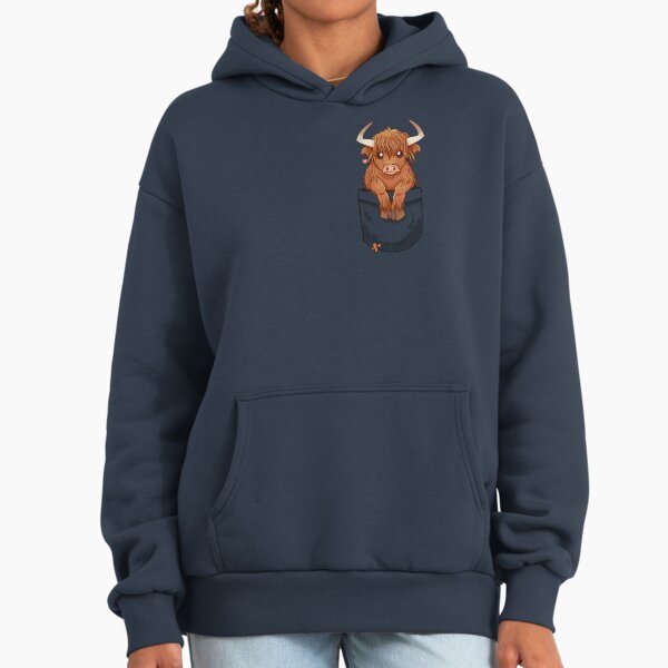 Pocket Cute Scottish Highland Cow Hoodie