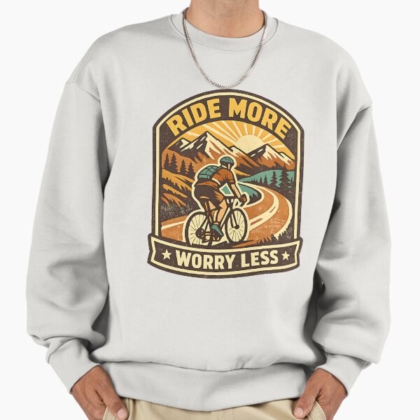 Ride More Worry Less - Vintage Biker Style Sweatshirt