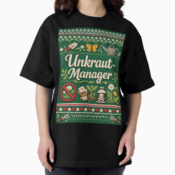 Weed Manager Funny Gardener Design in Knit Style T-Shirt