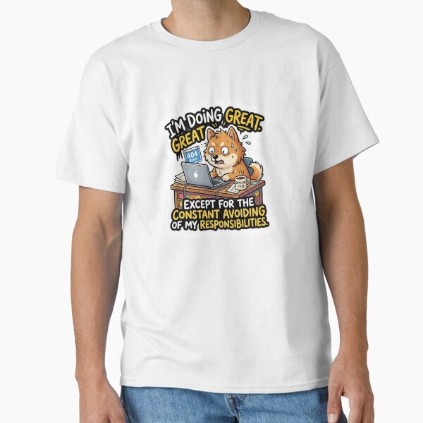 A stress full dog working in hurry T-Shirt