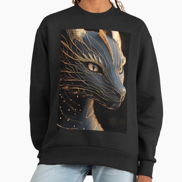 Dragon Mythic Power Golden Line Fantasy Art Sweatshirt