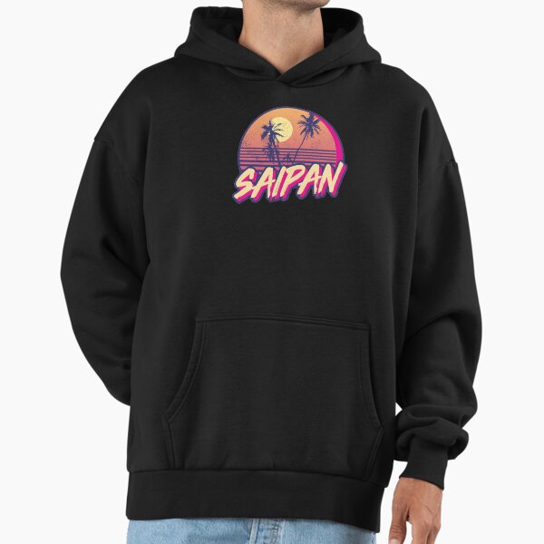 Retro Saipan Sunset Beach Graphic Hoodie