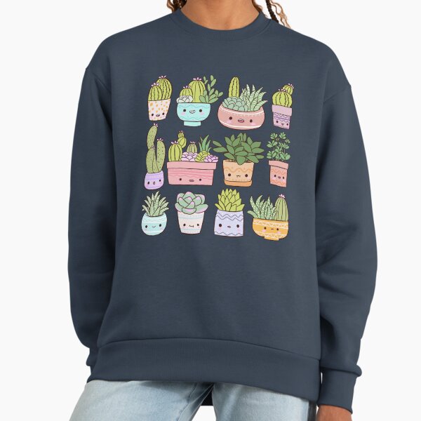 Kawaii succulents pattern Sweatshirt