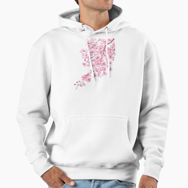Hand painted hand painted pink cherry blossom watercolor 2020 Hoodie