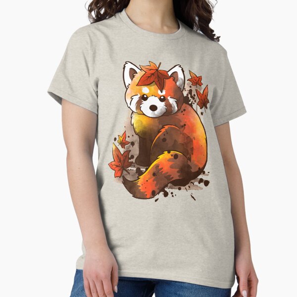 Red panda red leaves T-Shirt
