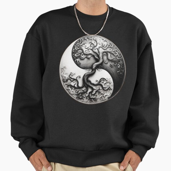 Black And White Tree of Life Yin Yang Sweatshirt