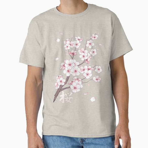 Falling White Sakura Cherry Blossom T-Shirt