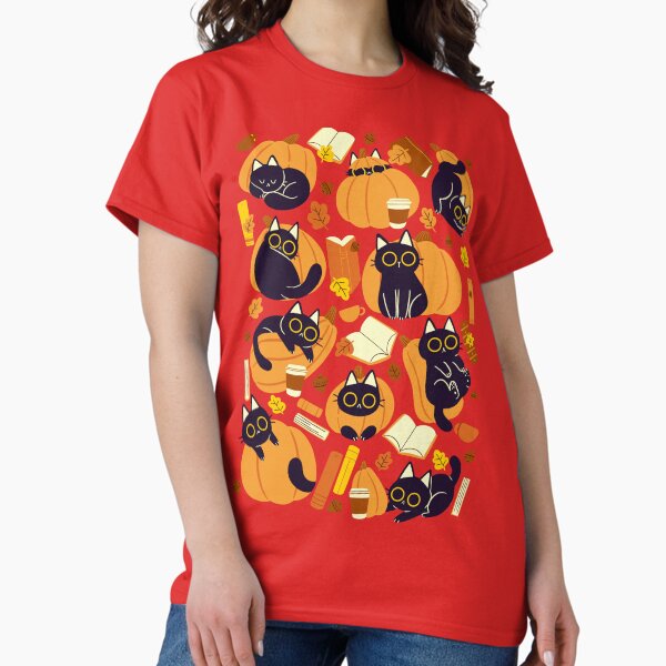 Cats, Pumpkins and Books T-Shirt