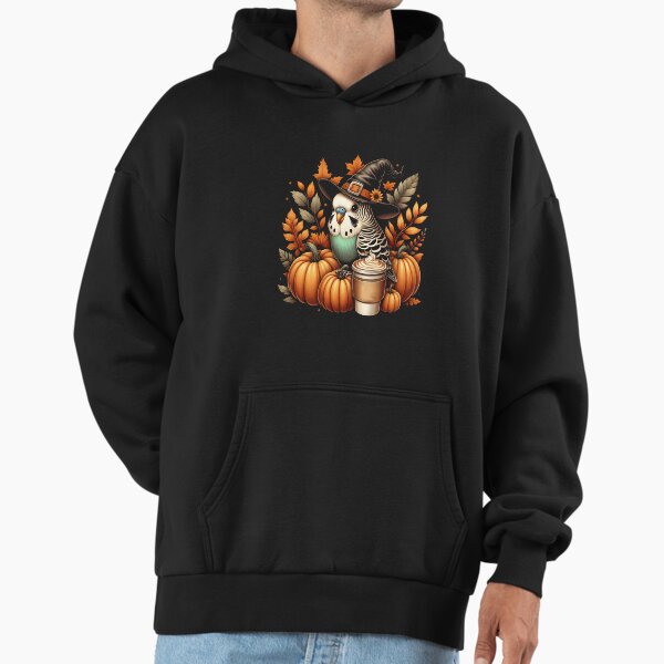 Witch Budgie Parakeet Pumpkin Spice Latte Lovers Budgerigar cockatiel Autumn Gift Hoodie
