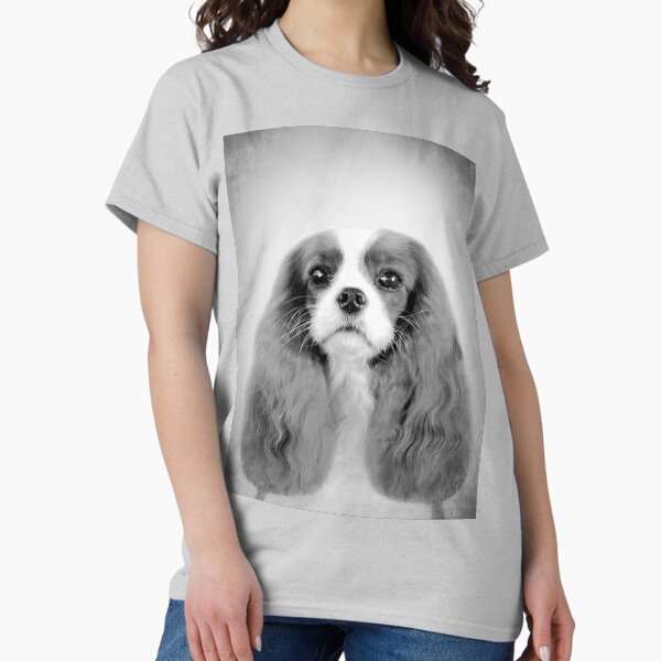 Cavalier King Charles Spaniel dog - BW Vintage - D70 T-Shirt
