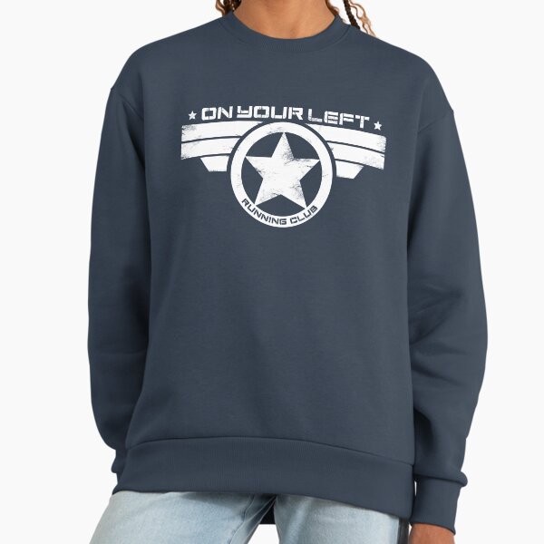 "On Your Left Running Club" Distressed Print 2 Sweatshirt