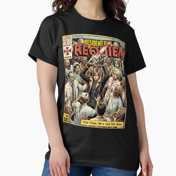 Resident Evil 9 Requiem Leon Vintage Comic Cover Art T-Shirt