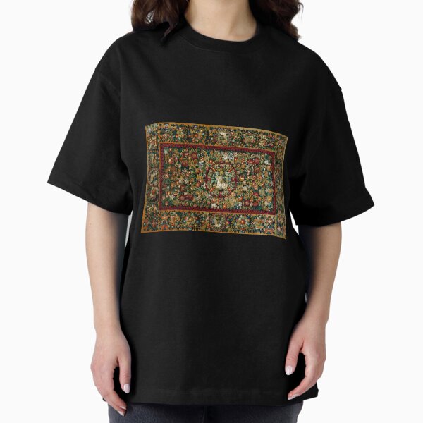 Medieval Unicorn Floral Tapestry T-Shirt