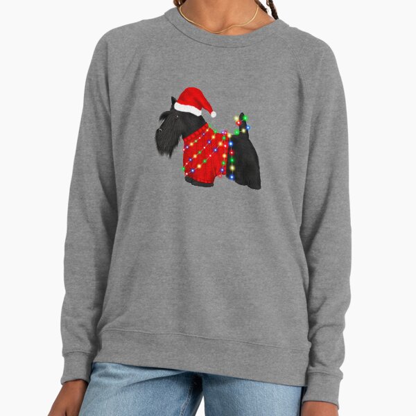 Scottish Terrier (Scotty Dog) Christmas Lightweight Sweatshirt