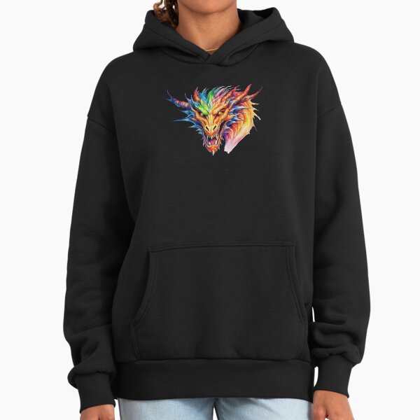 Chroma-Dragon: Fantastic Creature with Vibrant Colors Hoodie